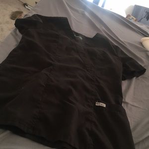 Black scrubs top